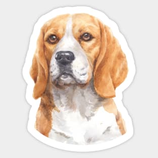 Beagle Watercolor Art Sticker